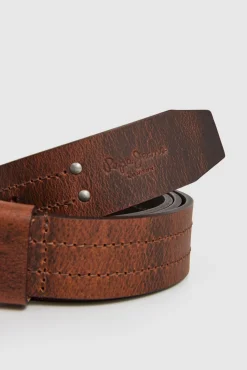 Mujer Pepe Jeans Cinturones|Cinturones>Cinturón Piel Hebilla Cuadrada