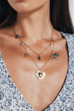 Mujer Springfield Joyería Y Bisutería>Collar doble charms boho