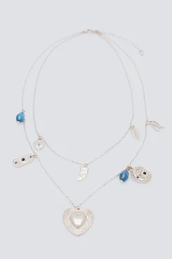 Mujer Springfield Joyería Y Bisutería>Collar doble charms boho