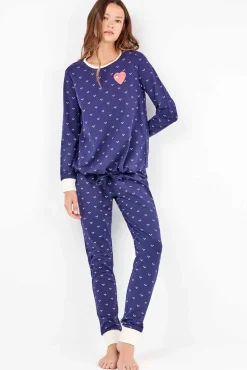 Mujer Gisela Pijamas|Pijamas>Conjunto pijama algodón corazones