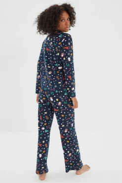 Mujer Trendyol Pijamas|Pijamas>Conjunto pijama camisero Navidad