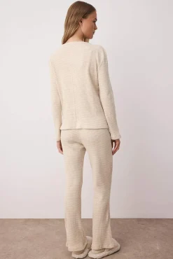 Mujer Trendyol Pijamas|Pijamas>Conjunto pijama canalé cárdigan y pantalón