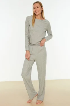 Mujer Trendyol Pijamas|Pijamas>Conjunto pijama canalé