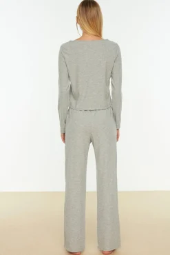 Mujer Trendyol Pijamas|Pijamas>Conjunto pijama canalé