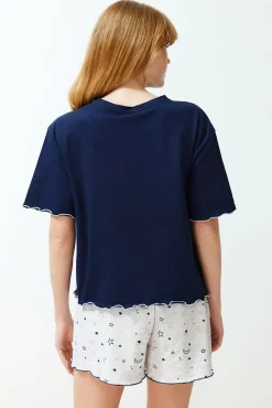 Mujer Trendyol Pijamas|Pijamas>Conjunto pijama corto volantes estrellas