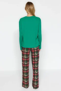 Mujer Trendyol Pijamas|Pijamas>Conjunto pijama cuadros Navidad Papá Noél