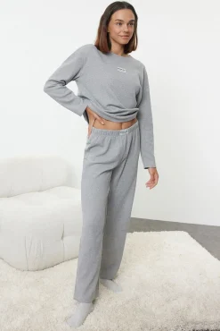 Mujer Trendyol Pijamas|Pijamas>Conjunto pijama felpa