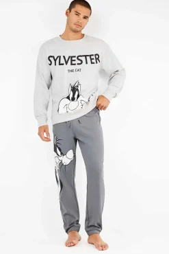 Hombre Gisela Pijamas>Conjunto pijama hombre Sylvester en punto interlock
