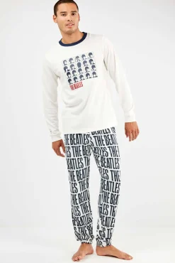 Hombre Gisela Pijamas>Conjunto pijama hombre The Beatles en punto interlock