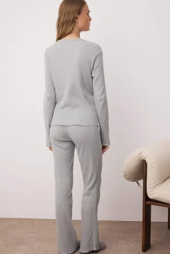 Mujer Trendyol Pijamas|Pijamas>Conjunto pijama jaspeado tapeta