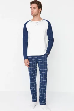 Hombre Trendyol Pijamas>Conjunto pijama largo cuadros 100% algodón