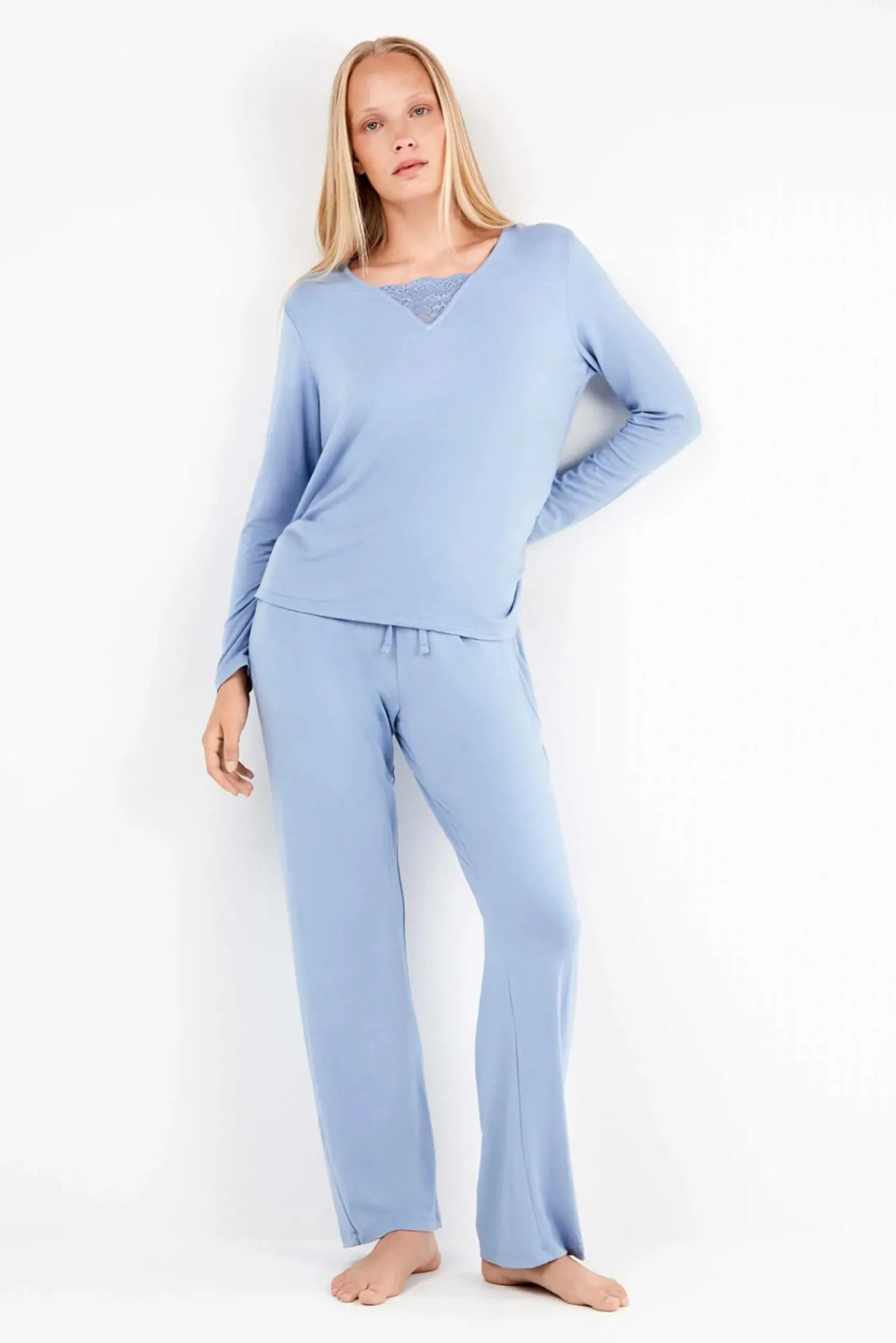 Mujer Gisela Pijamas|Pijamas>Conjunto pijama monocolor