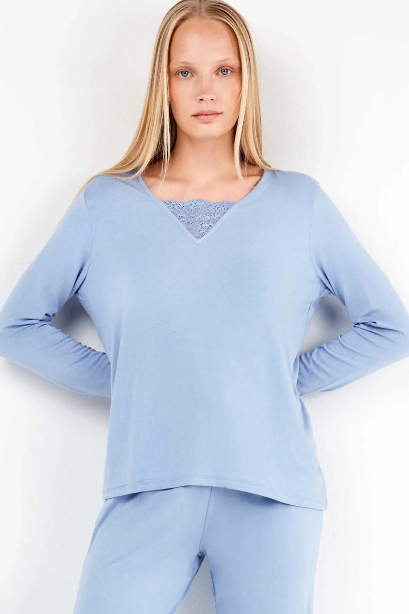 Mujer Gisela Pijamas|Pijamas>Conjunto pijama monocolor