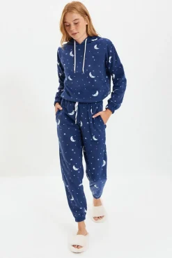 Mujer Trendyol Pijamas|Pijamas>Conjunto pijama polar capucha galaxia