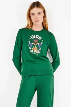 Mujer Gisela Pijamas|Pijamas>Conjunto sudadera y pantalón Frida Kahlo