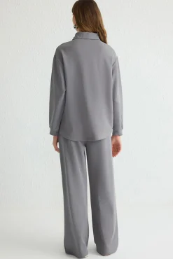 Mujer Trendyol Pijamas|Pijamas>Conjunto top y pantalón con cuello polo