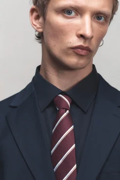 Hombre Selected Corbatas>Corbata de rayas confeccionada con materiales reciclados