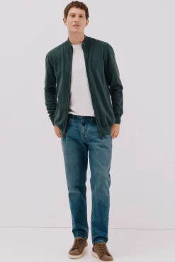 Hombre Cortefiel Jerséis>Cárdigan algodón con cashmere cierre cremallera