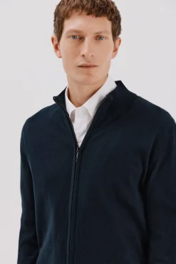 Hombre Cortefiel Jerséis>Cárdigan algodón con cashmere cierre cremallera