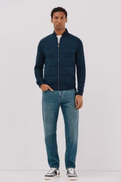 Hombre Cortefiel Chaquetas|Jerséis>Cárdigan bomber tejido combinado