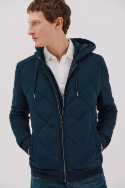 Hombre Cortefiel Chaquetas|Jerséis>Cárdigan capucha tejido combinado