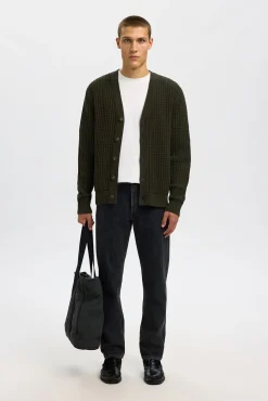 Hombre Selected Jerséis>Cárdigan cuello en pico 100% algodón orgánico