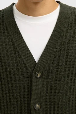 Hombre Selected Jerséis>Cárdigan cuello en pico 100% algodón orgánico