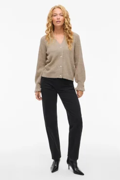 Mujer Vila Jerséis>Cárdigan de punto con volantes en puños