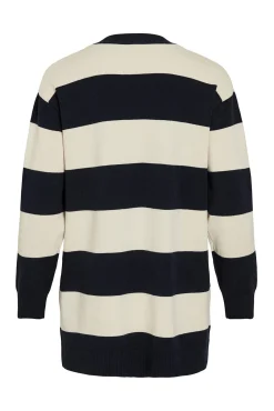 Mujer Vila Jerséis>Cárdigan midi de rayas con viscosa