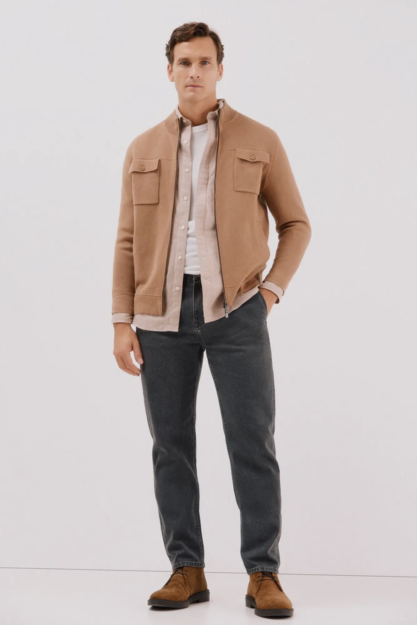 Hombre Cortefiel Jerséis>Cárdigan navidad punto algodón cierre cremallera