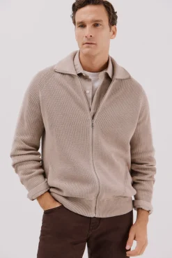 Hombre Cortefiel Jerséis>Cárdigan punto algodón cierre cremallera