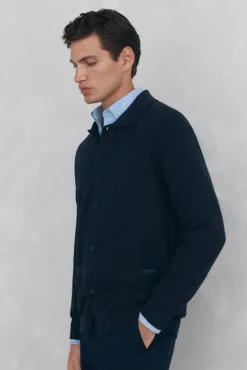 Hombre Pedro del Hierro Jerséis>Cárdigan punto algodón cuello polo botones