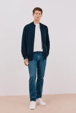 Hombre Cortefiel Jerséis>Cárdigan punto fino algodón cremallera