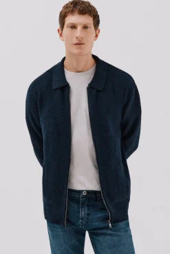 Hombre Cortefiel Jerséis>Cárdigan punto textura cierre cremallera cuello polo