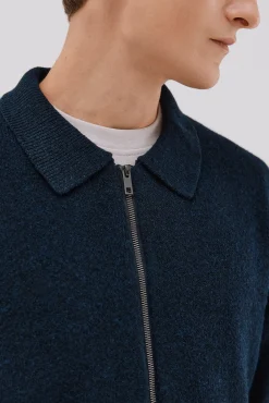 Hombre Cortefiel Jerséis>Cárdigan punto textura cierre cremallera cuello polo