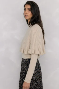 Mujer Pedro del Hierro Jerséis>Doble prenda jersey y capa con detalle volante