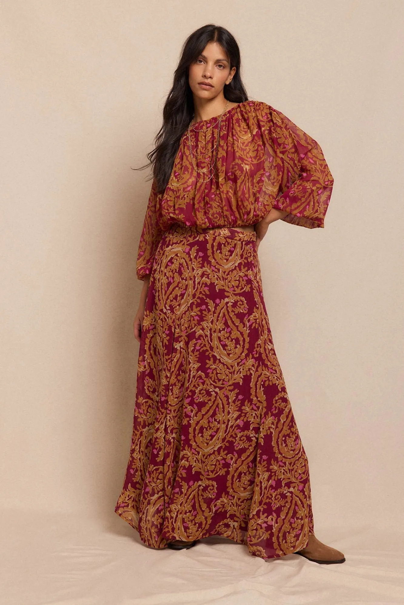 Mujer Slowlove Faldas>Falda capa midi estampada