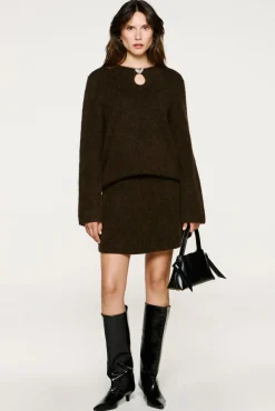 Mujer Selected Faldas>Falda corta alpaca y lana