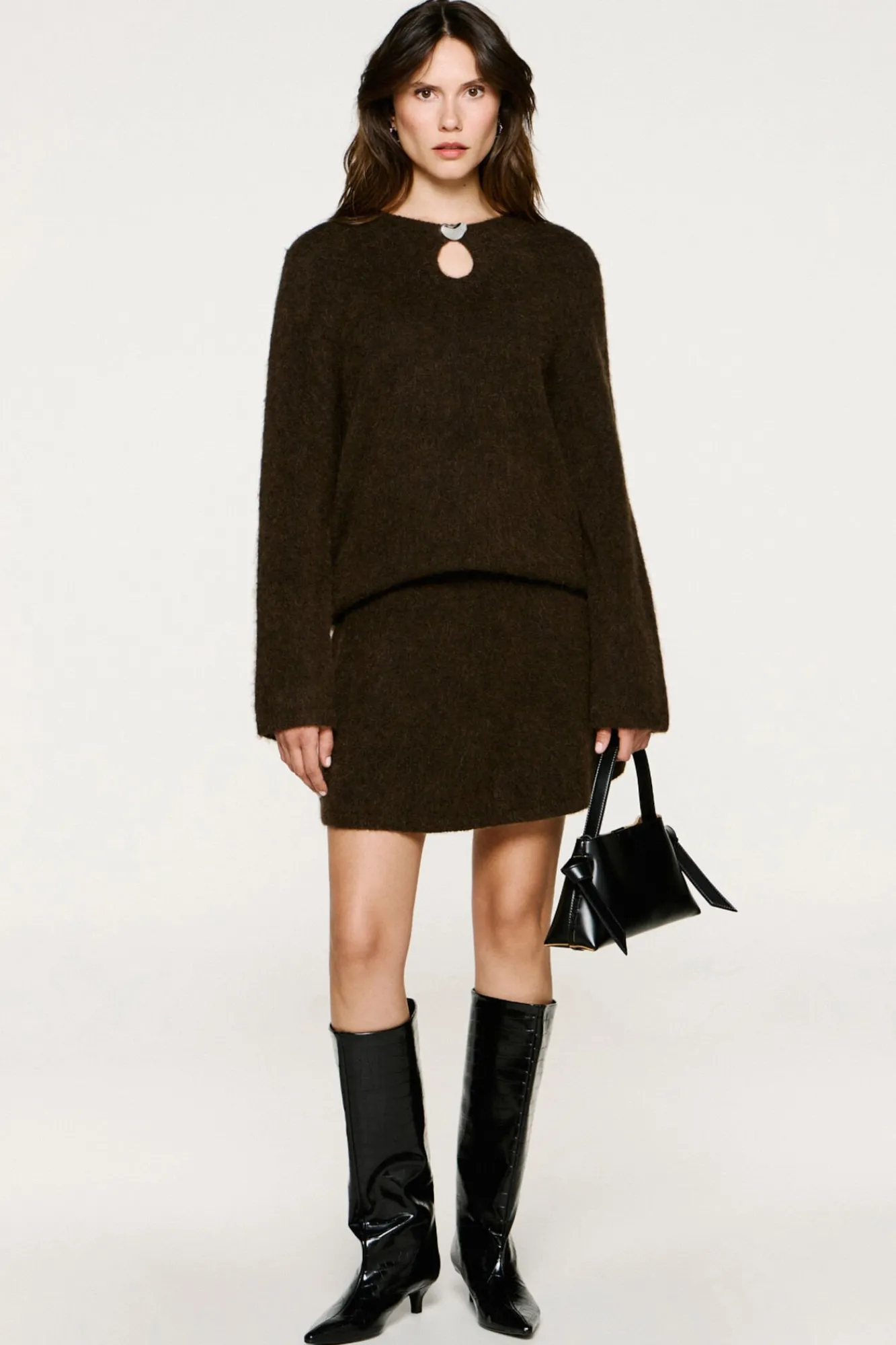 Mujer Selected Faldas>Falda corta alpaca y lana