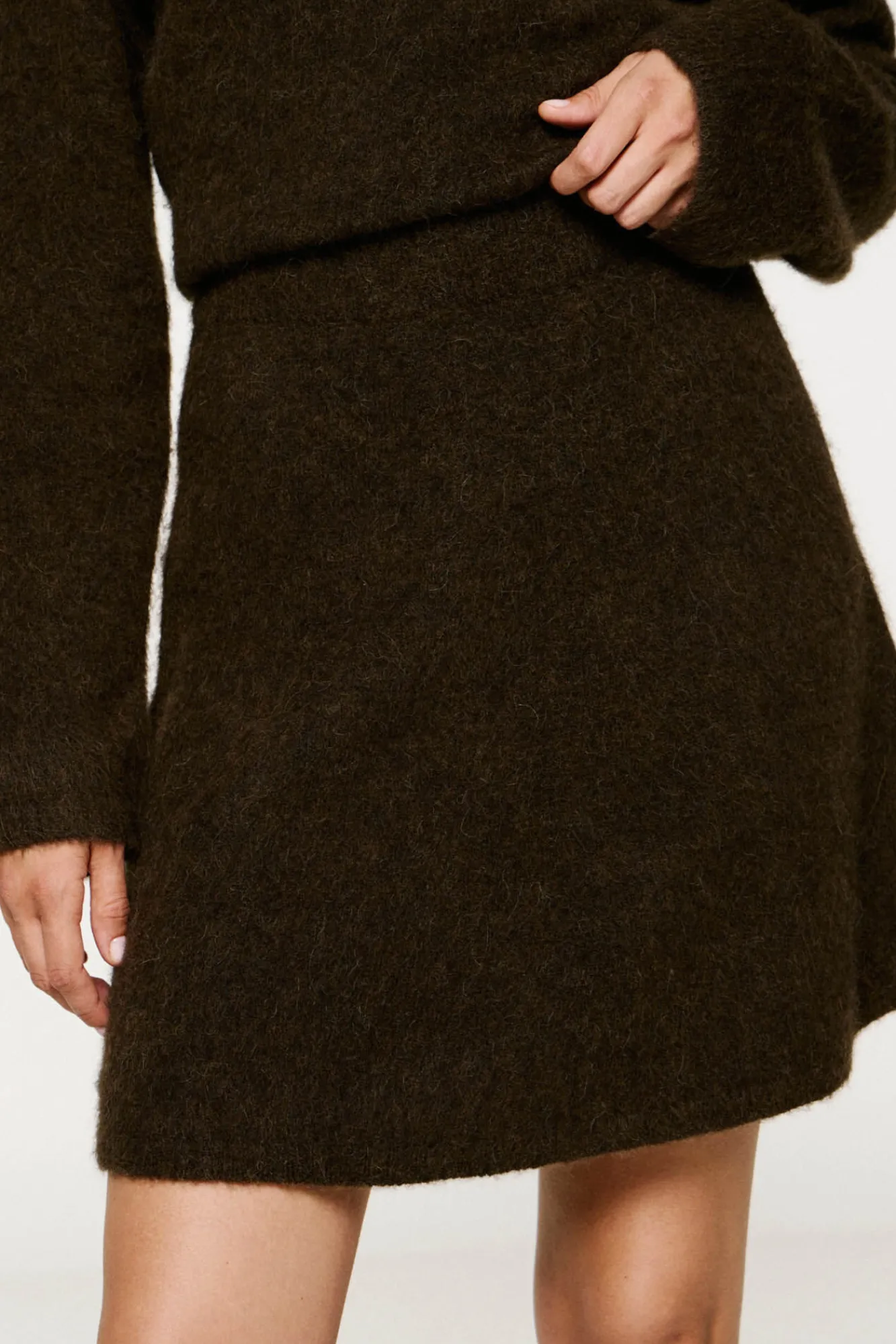 Mujer Selected Faldas>Falda corta alpaca y lana