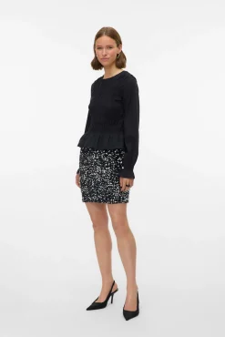 Mujer Vero Moda Faldas>Falda corta lentejuelas