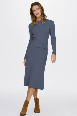 Mujer Vila Faldas>Falda de punto canalé midi