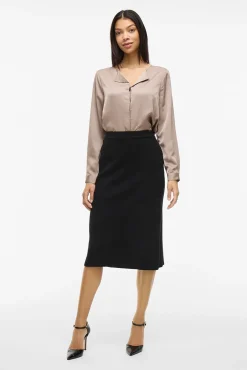 Mujer Vila Faldas>Falda de punto canalé midi