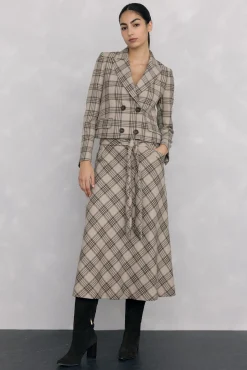 Mujer Pedro del Hierro Faldas>Falda evasé cuadros