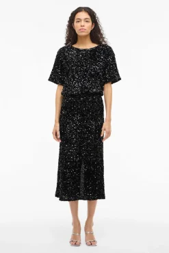 Mujer Vila Faldas>Falda midi con lentejuelas