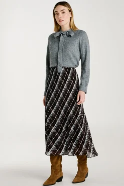 Mujer Vila Faldas>Falda midi de gasa plisada