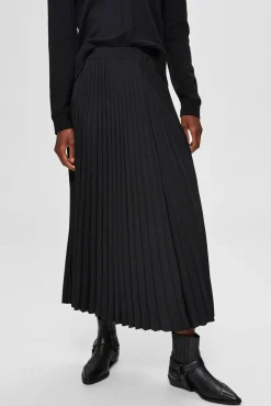 Mujer Selected Faldas>Falda midi plisada con cintura elástica