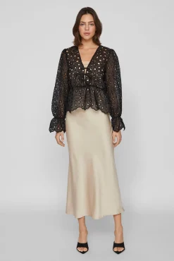 Mujer Vila Faldas>Falda midi satén