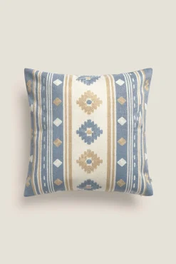 Textura Fundas De Cojín>Funda cojín hilo tintado diseño geométrico