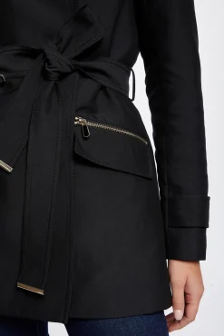 Mujer Morgan Gabardinas|Chaquetas>Gabardina entallada cinturón y capucha